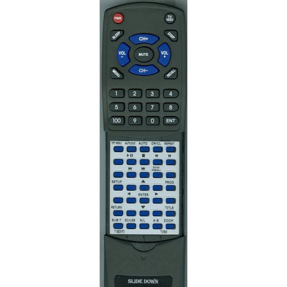 Replacement Remote for TVIEW RTT138DVFD, T138DVFD