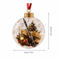 thumbnail image 3 of Lighted Christmas Ornament with 3D Clarinet and Music Note Design, 1-Pack, Clear Sphere with Gold Cap and Red Ribbon, for Christmas Tree Hanging, Christmas Decoration, 3 of 4