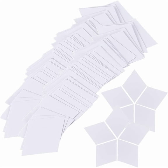 1 set 100pcs Paper Quilting Templates English Paper Piecing Rhombus White 51x37x0.1mm 100pcs/set