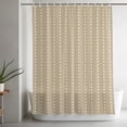 thumbnail image 5 of Vertical Lines Shower Curtain for Bathroom, Modern Abstract White Dashed Pattern Flax Waterproof Cloth Fabric Bathroom Accessories Set with 12 Rust Proof Plastic Hooks, 72"x78", 5 of 9