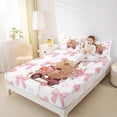 thumbnail image 3 of Erosebridal Brown Cartoon Capybaras Queen Sheet Sets,Funny Mouse Rodent Animal Bed Set For Kids 4-Piece, 3 of 6