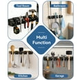 thumbnail image 4 of FVSA Broom Holder Wall Mount with 5 Slots and 6 Hooks, Plastic Organizer for Kitchen Laundry Room Home Storage, Black, 4 of 7