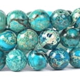 thumbnail image 2 of Bracelet Extensible Unisexe en Perles Rondes 10 mm avec Pierre Précieuse Jaspe Sédiment de Mer Bleu 7 Pouces, 2 of 2