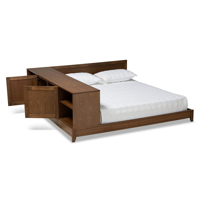 Baxton Studio Kaori Modern and Contemporary Transitional Walnut Brown Finished Wood Queen Size Platform Storage Bed Baxton Studio Kaori Modern and Contemporary Transitional Walnut Brown Finished Wood Queen Size Platform Storage Bed