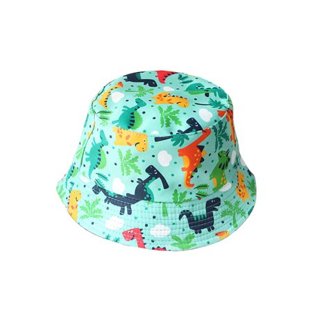 

Livingsenburg Toddler Kids Reversible Bucket Hat Cartoon Dinosaur Print Sun Protection Fisherman Hat 2-6T