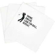 20pcs Funny Sarcastic Golf Quotes Cocktail Napkins, Swing Swear Look for Ball Repeat Disposable Paper Cocktail Napkins For Retirement Birthday Bachelor Party , 5x5" (Swing Swear) 5"x5"