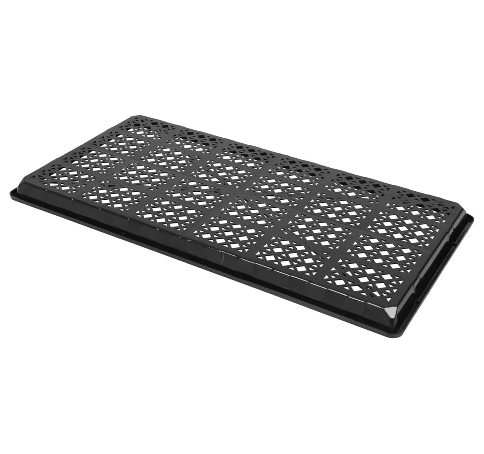 10" x 20" Heavy Duty Mesh Plastic Seed Starting Tray, Black, 1" - Ensures Water Drainage and Aeration, Perfect for Greenhouses or Indoor Gardening