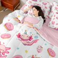 thumbnail image 4 of Erosebridal Pink Axolotl Bedding Sets Queen Size, Funny Animal Bedding Queen Size, Cake Dessert Reversible Comforter Sets with Sheets, Lightweight Bedroom Decor, 7-Piece, 4 of 6