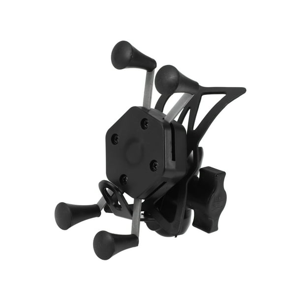 Soporte para teléfono de motocicleta Unique Bargains, aleación de aluminio, ABS, silicona para montaje en espejo retrovisor, se adapta a smartphones de 3.5"-6"/88.90x152.4mm, negro