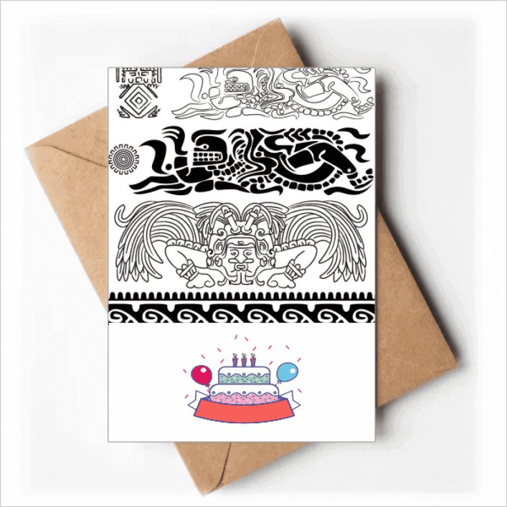 Ancient Egypt Art Decorative Pattern Happy Birthday Greeting Cards Envelopes Blank
