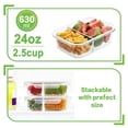 thumbnail image 2 of Recipientes de vidrio para preparación de comidas HOMBERKING 630 ml, 2 compartimentos x10, 2 of 7