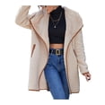 thumbnail image 3 of Txlixc Abrigo de lana femenino, chaqueta de manga larga con solapa de contraste, otoño e invierno Txlixc moda, 3 of 8
