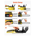 thumbnail image 6 of 20V 12-Inch Brushless Chainsaw Battery Powered 4.0Ah Battery and Rapid Charger Included,Wood Cutting, 6 of 6