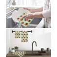 thumbnail image 5 of Cute Ladybugs Kitchen Dish Towels for Drying Dishes Set of 2, Spring Botanical Leaves Green Waffle Weave Microfiber Hand Tea Bathroom Towels Quick Dry & Absorbent Towel 12x12, 5 of 7
