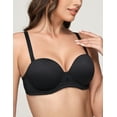 thumbnail image 2 of Wingslove Women's Strapless Bra Push Up Full Coverage Plus Size Bra Underwire Multiway Contour Red Carpet, Black 36DD, 2 of 6