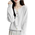 thumbnail image 2 of Bnwani Womens Cardigan Sweaters, Fall and Winter Regular Casual Round-Neck Sweater Solid Color, 2 of 4