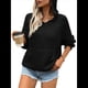 thumbnail image 2 of Suéter con Capucha Corta y Estampado de Estrellas para Mujer, Jersey de Punto con Bolsillo Tipo Canguro. Negro S, 2 of 10
