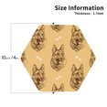thumbnail image 2 of Lsque German Shepherd Dog Pattern 4" Drink Coasters Set of 4, PVC Leather Absorbent Coasters, Table Coaster Set Decorative Coffee Cup Coasters Housewarming Gift -Hexagon, 2 of 6