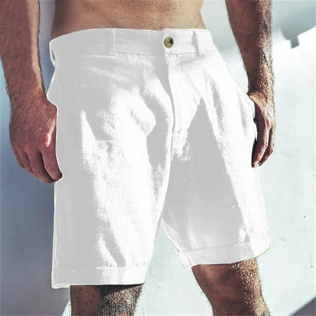 Mifsaly Mens Linen Shorts Lightweight Casual Summer Lounge Shorts Work Going Out Loose Fit Short Pant with Pockets Fashion Beach Office Outfits S