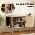 thumbnail image 5 of Magic Union 55" Sideboard Buffer Cabinet with Fluted Slide Doors, Tambour Storage Cabinet with Shelves, Modern Credenza Sideboard Buffet Console Cabinet for Bedroom Living Room Hallway Entryway, 5 of 8