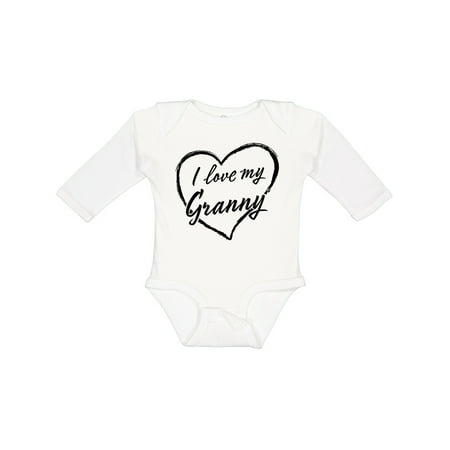 

Inktastic I Love My Granny in Black Chalk Heart Boys or Girls Long Sleeve Baby Bodysuit