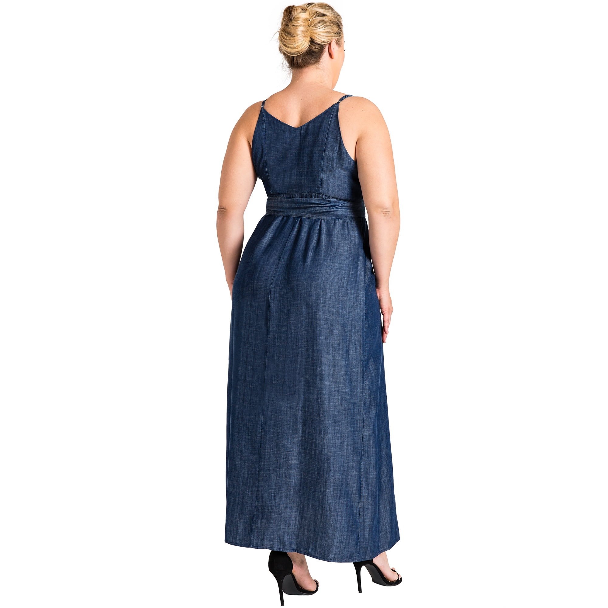 denim wrap dress plus size