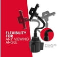 thumbnail image 4 of Macally Car Cup Holder Phone Mount - Adjustable 5" Gooseneck with Cable Hanger - for Phones 2" - 3.74" Wide (iPhone, Galaxy, Pixel, Etc) and Most Vehicles - Sturdy Cup Phone Holder for Car SUV Truck, 4 of 7