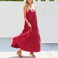 thumbnail image 5 of Abcnature Womens Maxi Dress Savings Clearance Deals, Women Loose Dress, Strap Beach Long Dress, Plus Size Summer Casual Long Dresses, Wedding Guest Dresses Beach Party Dress Red XXL, 5 of 6
