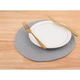 thumbnail image 3 of REGALWOVEN Farmhouse Placemats Set of 4 Cotton Rope Round Placemats for Dining Table Decor Indoor Outdoor Light Gray 12*12in, 3 of 7