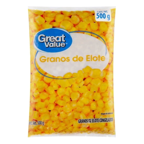 Granos de elote Great Value frescos congelados 500 g