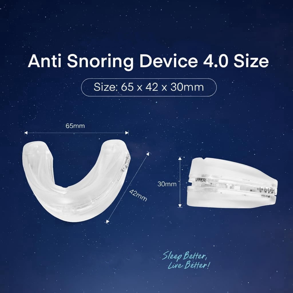 4.0 Clear Advanced Anti Snoring Device, Adjustable Anti Snoring Mouthpiece Mouth Guard for Men and Women, Anti Snore Solution, 1 Pack