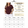 thumbnail image 6 of Unique Bargains Women Plus Size Ribbed Knit Cut-Out Twist Short Sleeve Tee Shirt 2X Burgundy, 6 of 6