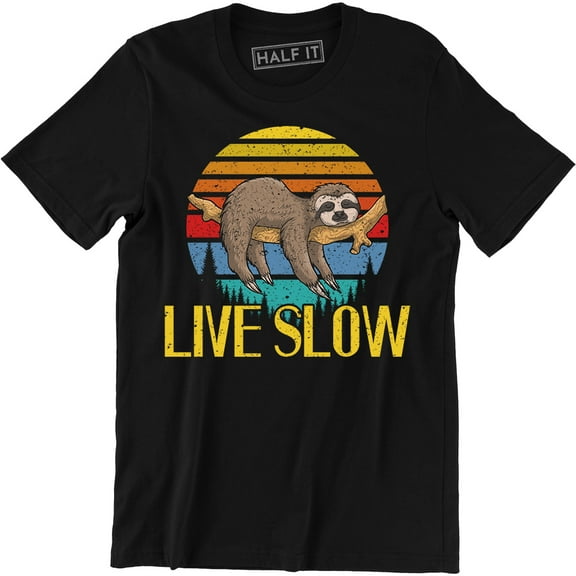 Live Slow Sloth Funny Cute Animal Pet Lover Men's Gift T-Shirt