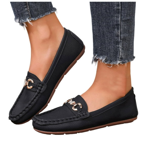 Womens Penny Loafers Classic Casual Soft Leather Sparkly Rhinestones Butterfly Slip on Walking Flats Dress Oxfords Shoes