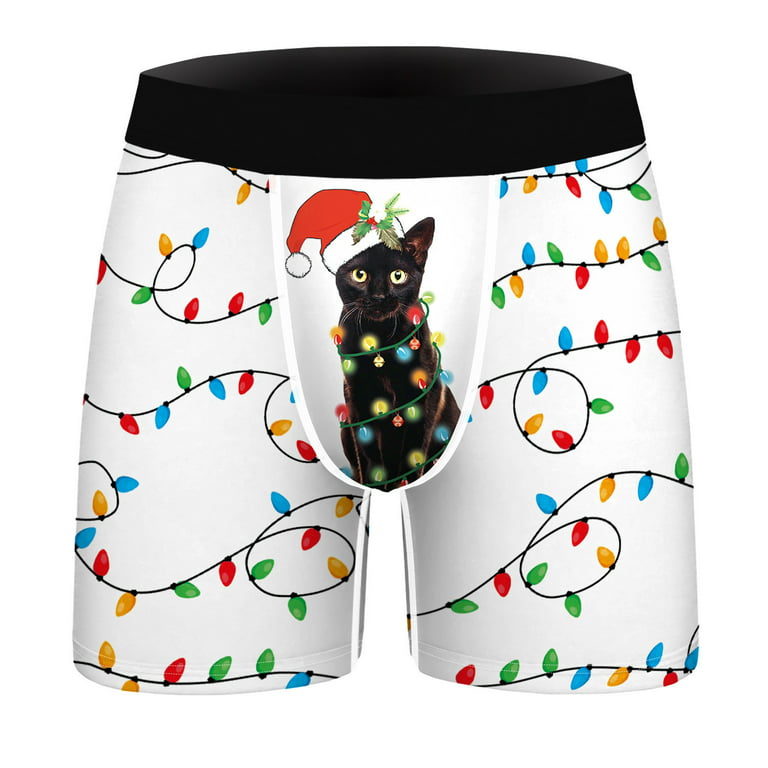 SALE - XMAS GIFT - Mens Christmas Naughty Santa Boxer Shorts with Open