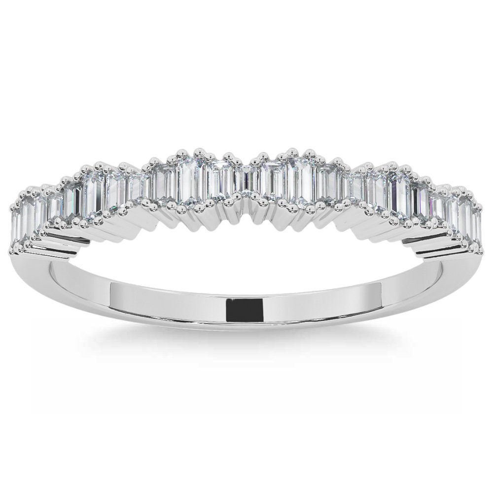 Pompeii 1/3Ct Baguette Cut Designed Anniversary Band 14k Gold Lab Grown (G/H,VS2-SI1)