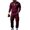 Wine, variant on Men Quarter Zip Pullover Sweatshirt and Cargo Jogger Pants Set Long Sleeve Top and Multi Pocket Trousers Suit for Casual and Outdoor Use