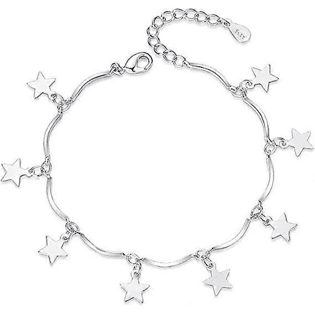 Pulsera con dije de estrellas centelleantes, pulsera de estrellas con cuentas, pulsera minimalista, pulsera para uso diario, pulsera de eslabones, pulsera celestial, regalo