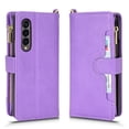 thumbnail image 2 of K-Lion Zipper Wallet Case Compatible Samsung Galaxy Z Fold 4.PU Leather Magnetic Card Slots Shockproof Zipper Pocket Flip Cover for Samsung Galaxy Z Fold 4 7.6 inch,Purple, 2 of 9