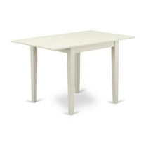 East West Furniture 3-piece Wood Dining Table and Chair Set in Linen White