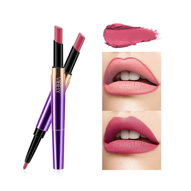 Double Head Lipstick With Lip Liner 2 In 1 Long Lasting Lipstick Durable Velvet Lipstick Pen Pencil Pens in Bulk Ink Pens Bulk Carts Pen No Pen No Pens 3 Items Pen Fine Point Pens Bulk Ink Record Pens