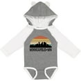 thumbnail image 3 of Inktastic Minneapolis Minnesota Skyline Retro Sunset Boys or Girls Long Sleeve Baby Bodysuit, 3 of 5