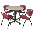 thumbnail image 3 of Regency Kobe 30 in. Round X-Base Breakroom Table- Beige, 4 M Stack Chairs- Grey, 3 of 5