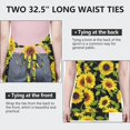 thumbnail image 6 of Black Green Leaf Sunflower Pattern Apron-Garden Aprons for Women with Pockets-Cotton Linen Waterproof Kitchen Cooking Gardening Aprons Adjustable for Kitchen,Cooking,BBQ and Salon 33x27 Inch, 6 of 7