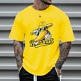 thumbnail image 2 of Mens Polos Tops Plus Size Game Day Baseball Fan Short Sleeve Solid Color Mens Fall Clothing,Yellow,L, 2 of 4