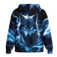 thumbnail image 5 of Uorisanigo Blue Wolf Womens Fall Hooded Sweatshirts Polyester Drop Shoulder Womens Zip Up Oversized Sweatshirts Slight Stretch Soft Fall Fashion Sweatshirt Size M, 5 of 7