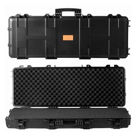 Rifle Case 42 inch Hard Gun Case with Wheels Lockable Waterproof Rifle Hard Case for Two Rifles Airsoft Gun - 3 Layer Protective Foam