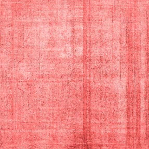 Ahgly Company Indoor Square Abstract Red Contemporary Area Rugs, 7' Square