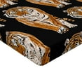 thumbnail image 4 of Ambesonne Wild Life Fitted Sheet, Exotic Jungle Tiger Boho, Queen Size, Charcoal Grey Amber, 4 of 5