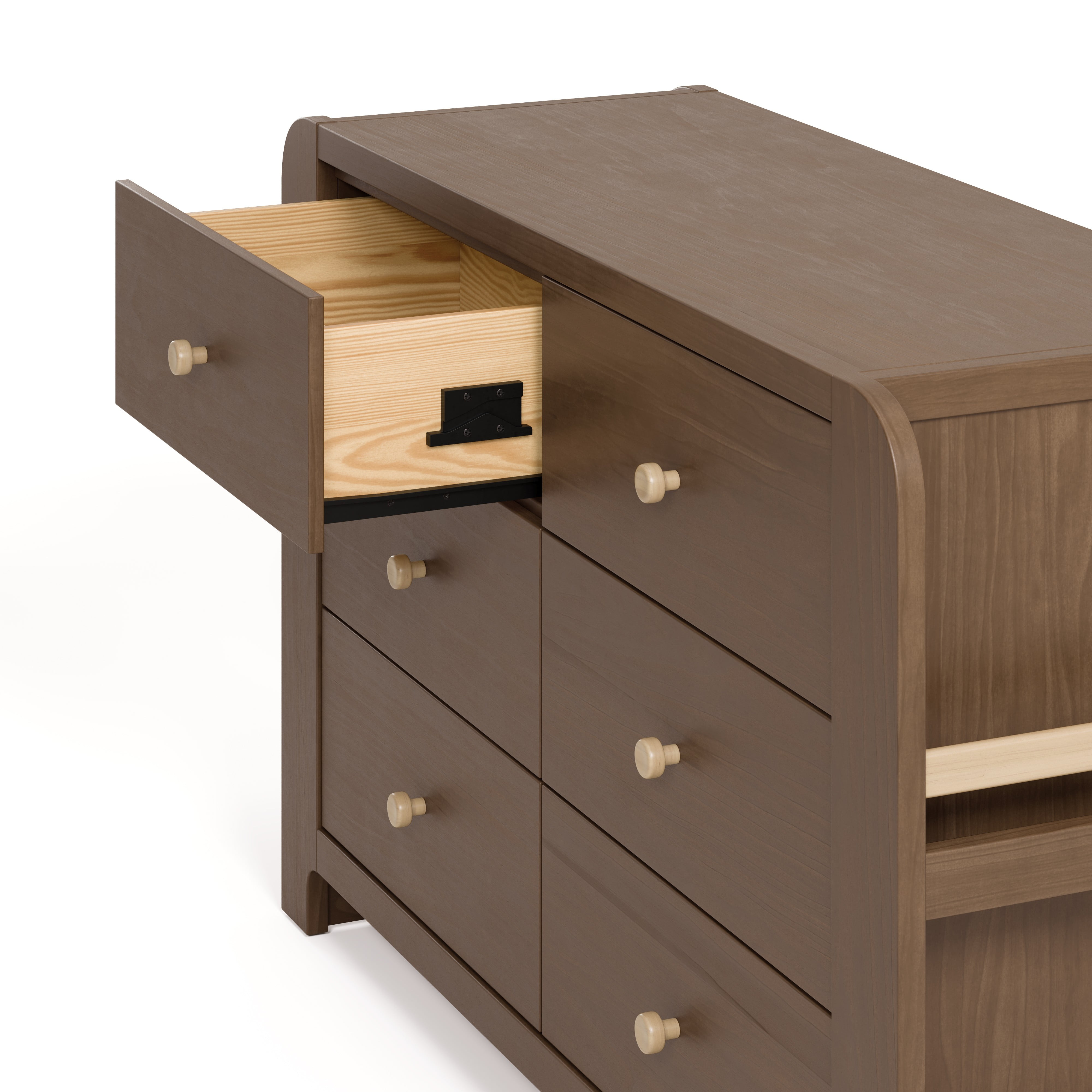 Graco Read-with-Me 6 Drawer Chest with Bookshelves, Hazelnut with Driftwood